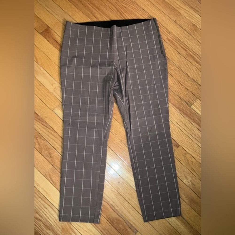 a new day women's taupe Plaid Dress Work Office Pull On Pants‎ size 16